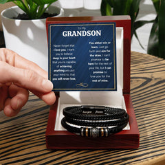 Never Forget Love You Forever (To My Grandson) – Bracelet