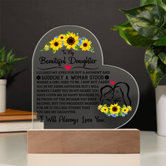 To My Daughter Proud – Acrylic Heart Plaque